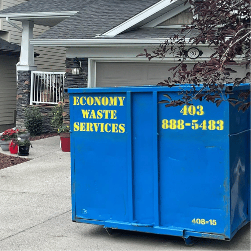 Economy Waste Services Dumpster Bin with Rear Door Access