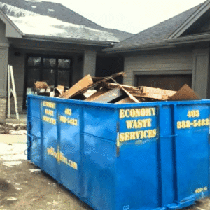 Open Top Dumpster by Economy Waste Services Calgary